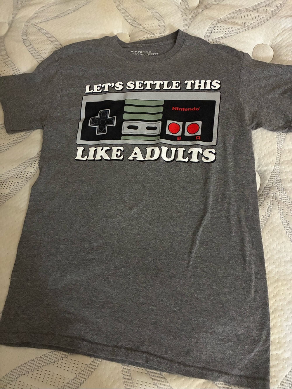Nintendo Gray Retro Controller Graphic T-Shirt